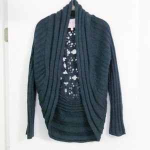 Romeo and Juliet Teal Crocheted Back Sweater